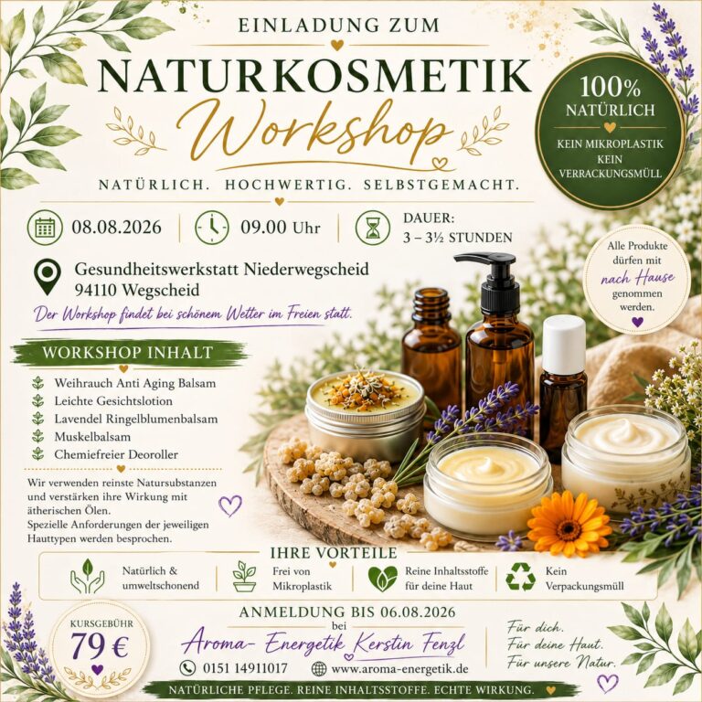 Workshop Naturkosmetik GesundheitsWerkstatt Kerstin Fenzl 03.08.2026